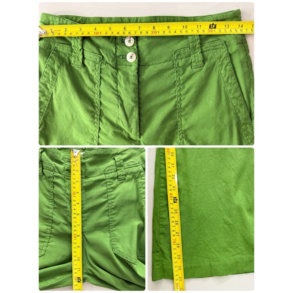 Maeve Anthropologie Naomi Wide Leg Flare Pants Green Linen Blend High Rise Sz 8 - Picture 14 of 14